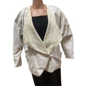 Vintage Norma White Leather Jacket size M